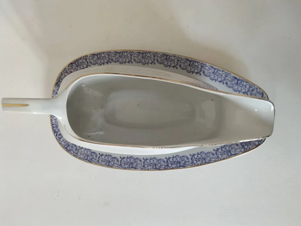 Saucière porcelaine Bavaria H.J.Co parme 1920–30