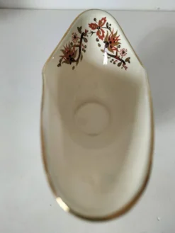 Saucière Salins France décor floral stylisé