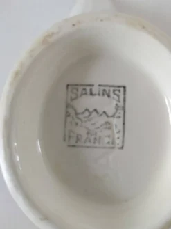Saucière Salins France décor floral stylisé
