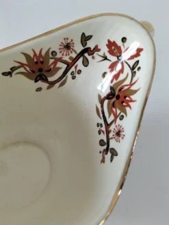 Saucière Salins France décor floral stylisé