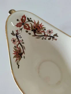 Saucière Salins France décor floral stylisé