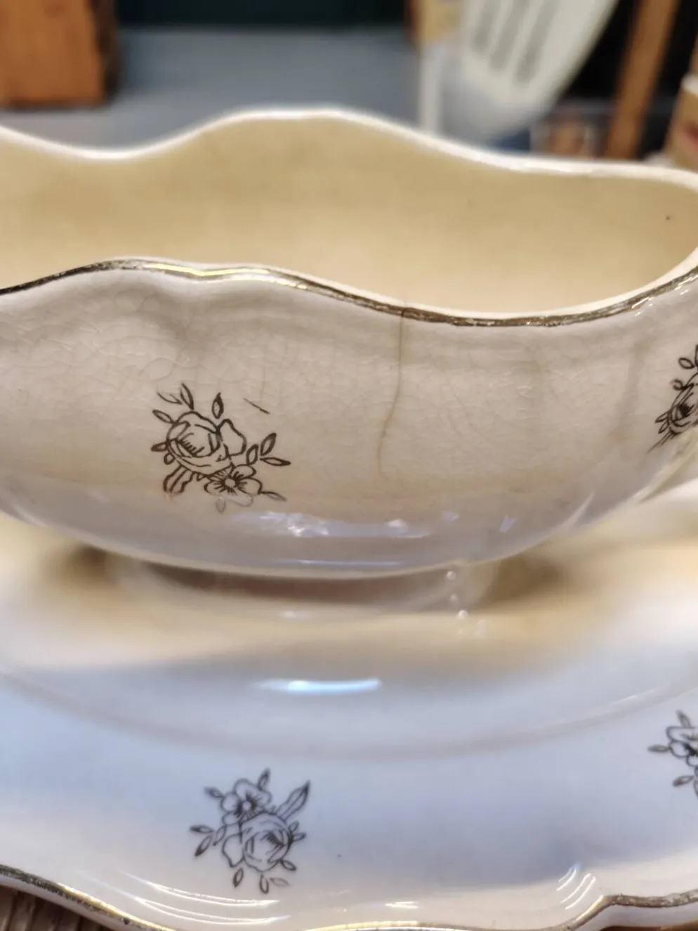 Saucière Sarreguemines-Digoin modèle Fleurs de France