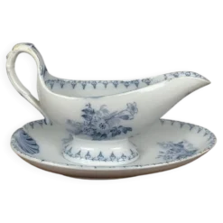 Saucière Sarreguemines U&C modèle Flore, XIXème s