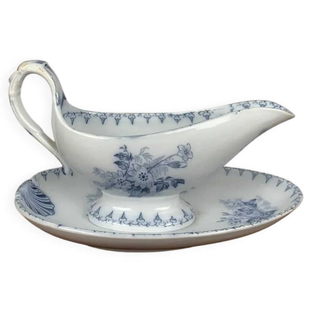 Saucière Sarreguemines U&C modèle Flore, XIXème s