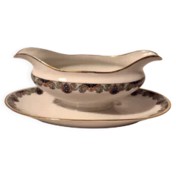 Saucière sur dormant Art Déco porcelaine de Chatres sur Cher Gaston Sailly