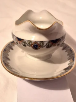 Saucière sur dormant Art Déco porcelaine de Chatres sur Cher Gaston Sailly
