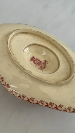 Saucière terre de fer rouge Gien modèle chèvrefeuille - terre de fer p