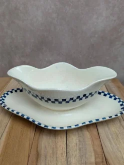 Saucière Terre de fer Salins modèle Damier