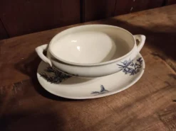 Saucière vintage française, R. Lafitte, Terre de Fer, Salins