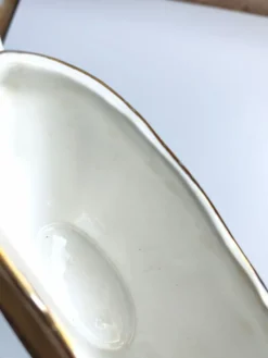 Saucière vintage L'Amandinoise modèle Paola blanc crème fleurs