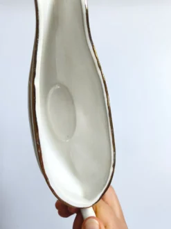 Saucière vintage L'Amandinoise modèle Paola blanc crème fleurs