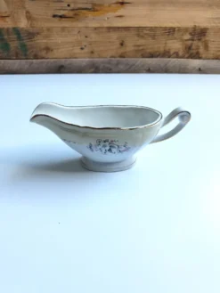 Saucière vintage L'Amandinoise modèle Paola blanc crème fleurs