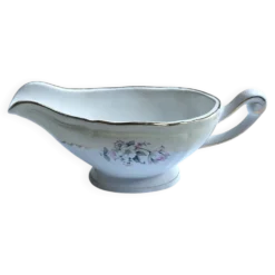 Saucière vintage L'Amandinoise modèle Paola blanc crème fleurs