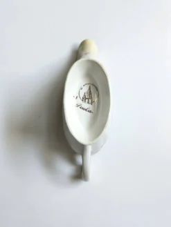 Saucière vintage L'Amandinoise modèle Paola blanc crème fleurs