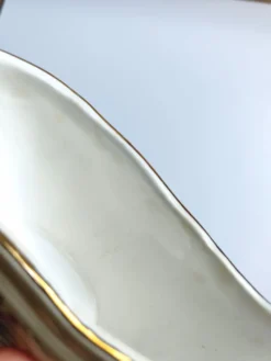 Saucière vintage L'Amandinoise modèle Paola blanc crème fleurs