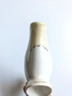 Saucière vintage L'Amandinoise modèle Paola blanc crème fleurs