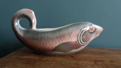 Saucière zoomorphe poisson Digoin Sarreguemines