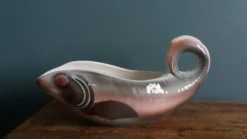 Saucière zoomorphe poisson Digoin Sarreguemines