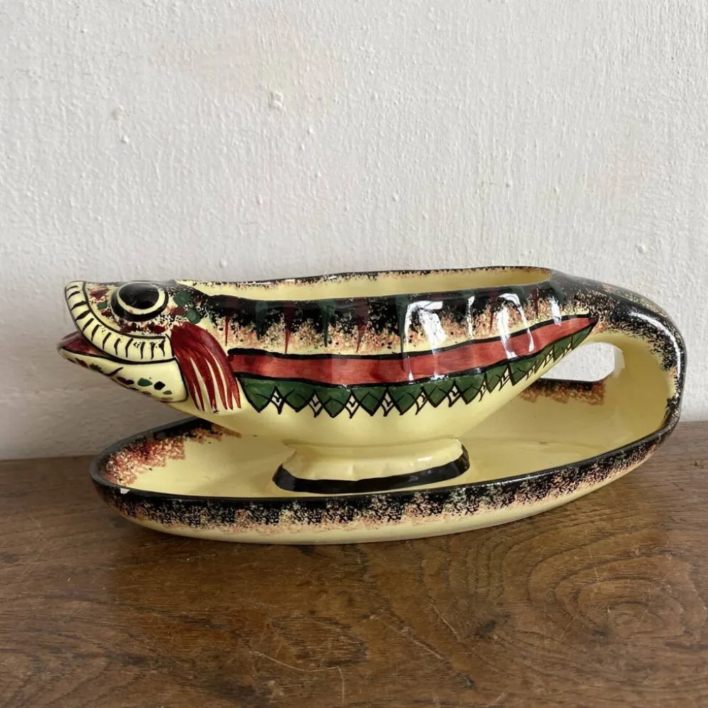 Saucière zoomorphe poisson Henriot Quimper Bretagne
