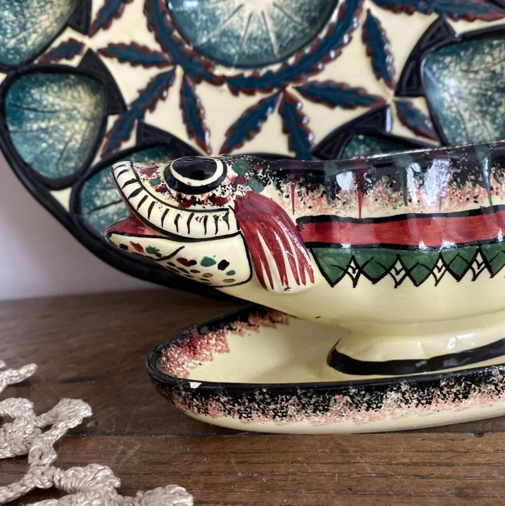 Saucière zoomorphe poisson Henriot Quimper Bretagne
