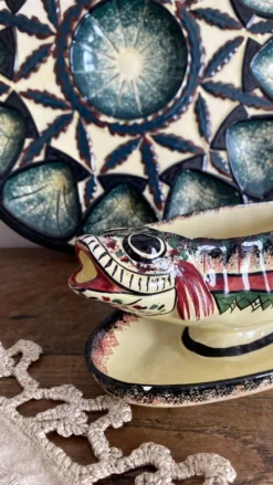 Saucière zoomorphe poisson Henriot Quimper Bretagne