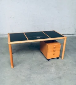 Scandinavian Ergonomic Design Writing Desk and Stool from Stokke, 1980s, Set of 3