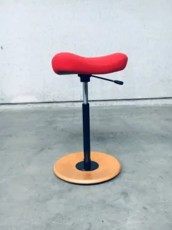 Scandinavian Ergonomic Design Writing Desk and Stool from Stokke, 1980s, Set of 3