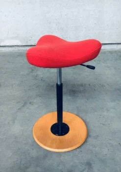 Scandinavian Ergonomic Design Writing Desk and Stool from Stokke, 1980s, Set of 3