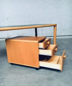 Scandinavian Ergonomic Design Writing Desk and Stool from Stokke, 1980s, Set of 3