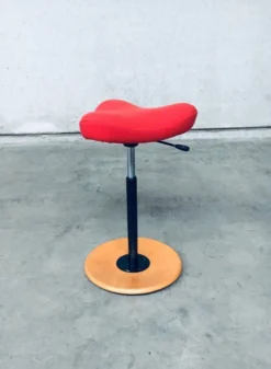 Scandinavian Ergonomic Design Writing Desk and Stool from Stokke, 1980s, Set of 3