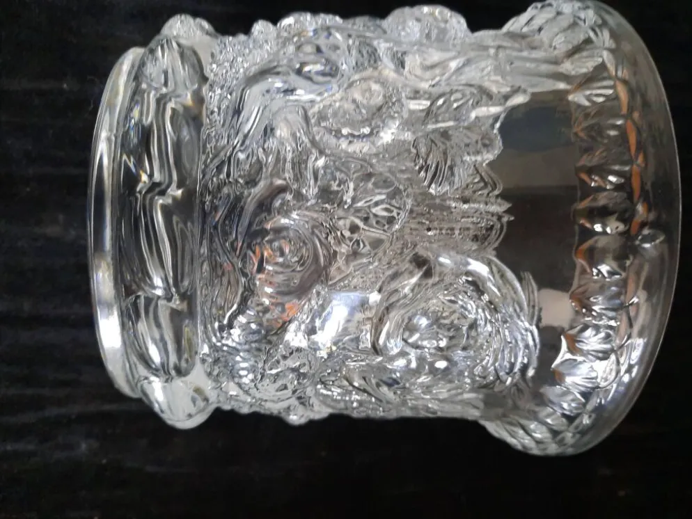 Sceau à Glace en Cristal de Bayel France - Décor Relief Putti /angelot