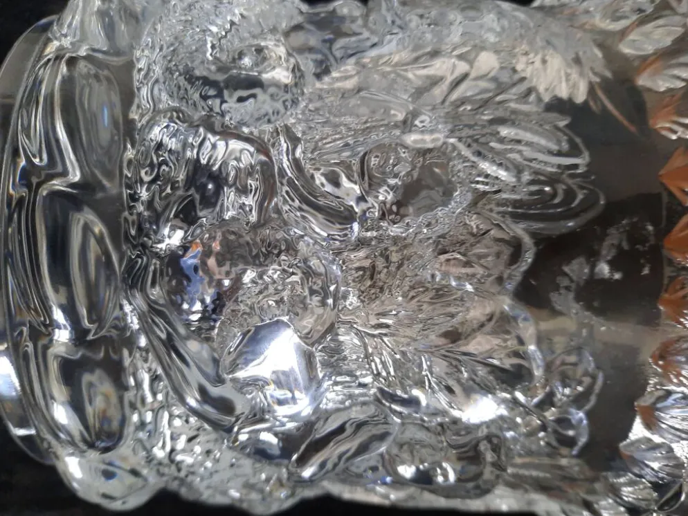 Sceau à Glace en Cristal de Bayel France - Décor Relief Putti /angelot