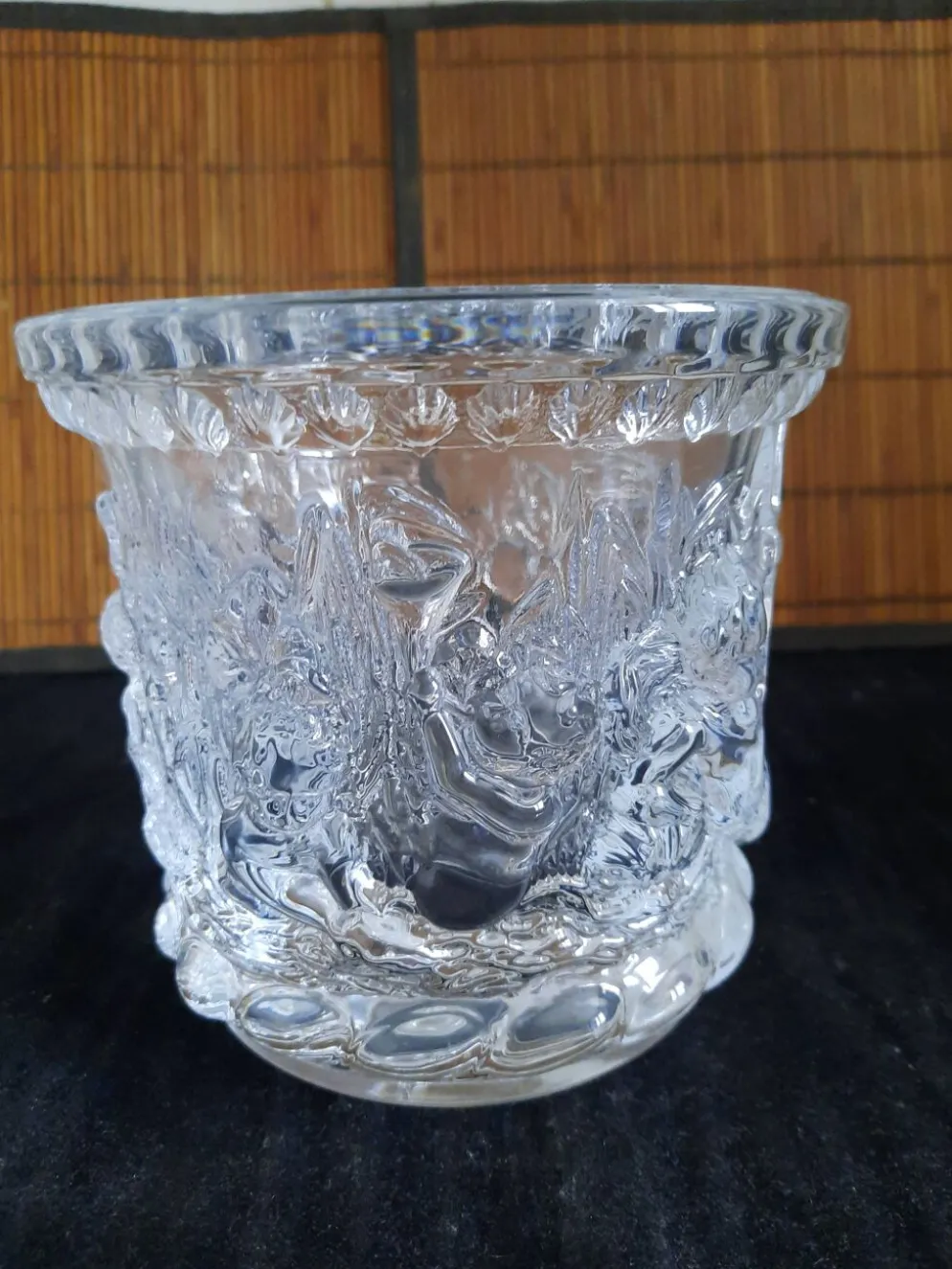 Sceau à Glace en Cristal de Bayel France - Décor Relief Putti /angelot