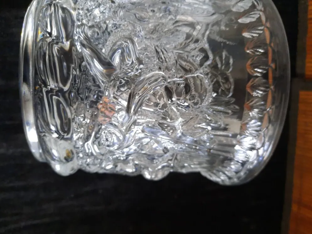 Sceau à Glace en Cristal de Bayel France - Décor Relief Putti /angelot