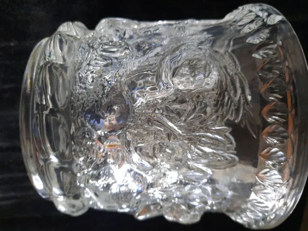 Sceau à Glace en Cristal de Bayel France - Décor Relief Putti /angelot