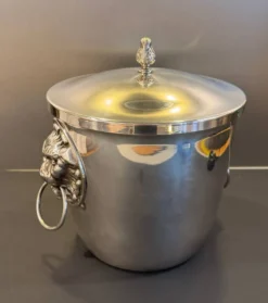 Sceau à glace en métal argenté années 60/70