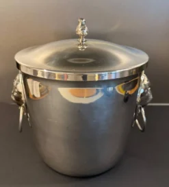 Sceau à glace en métal argenté années 60/70