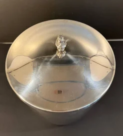 Sceau à glace en métal argenté années 60/70