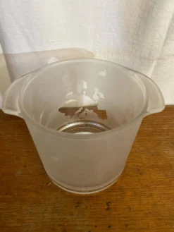 Seau A Glace Ancien SPIE Verre Moulé Carte Europe Vintage