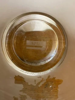 Seau A Glace Ancien SPIE Verre Moulé Carte Europe Vintage