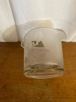 Seau A Glace Ancien SPIE Verre Moulé Carte Europe Vintage