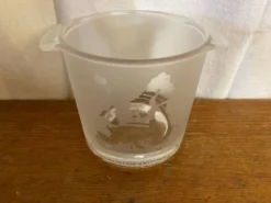 Seau A Glace Ancien SPIE Verre Moulé Carte Europe Vintage