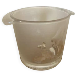 Seau A Glace Ancien SPIE Verre Moulé Carte Europe Vintage
