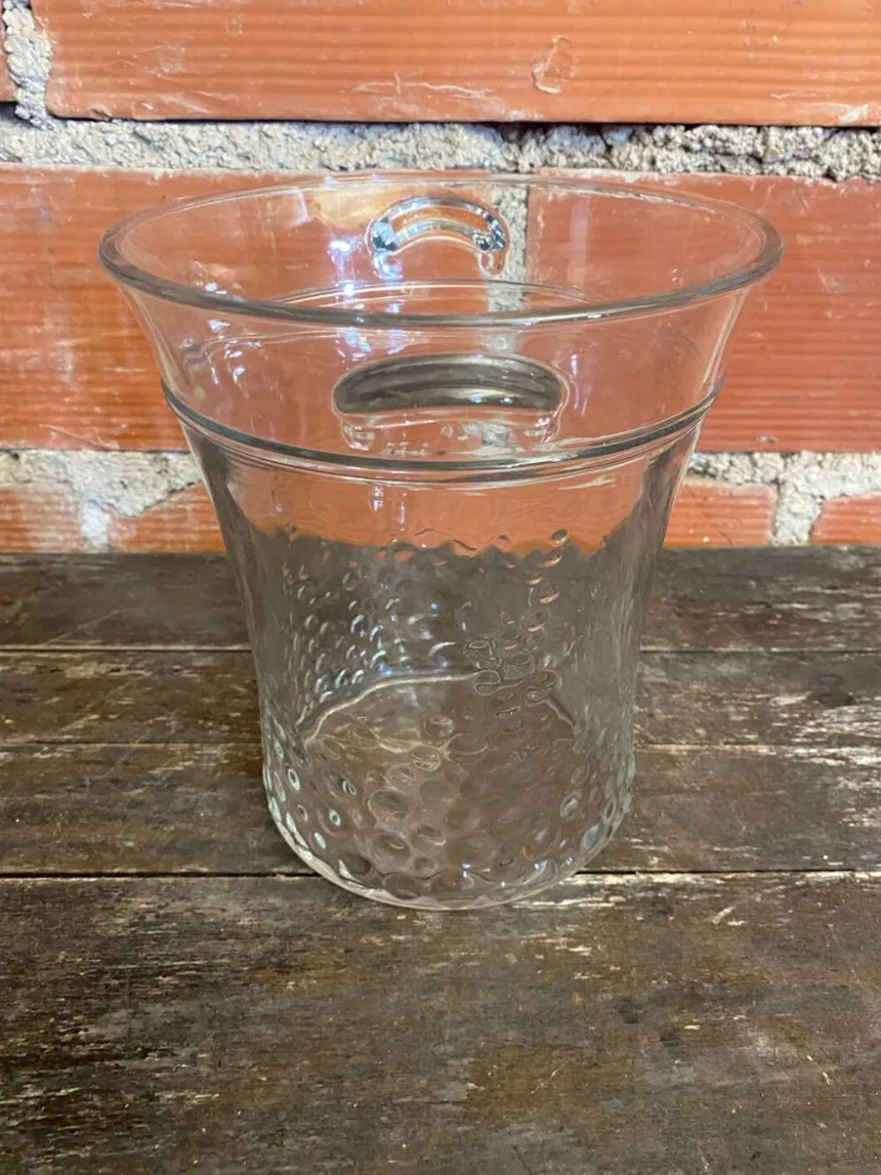 Seau A Vin Champagne Rafraîchissoir Verre Moule Made In Italy Vintage