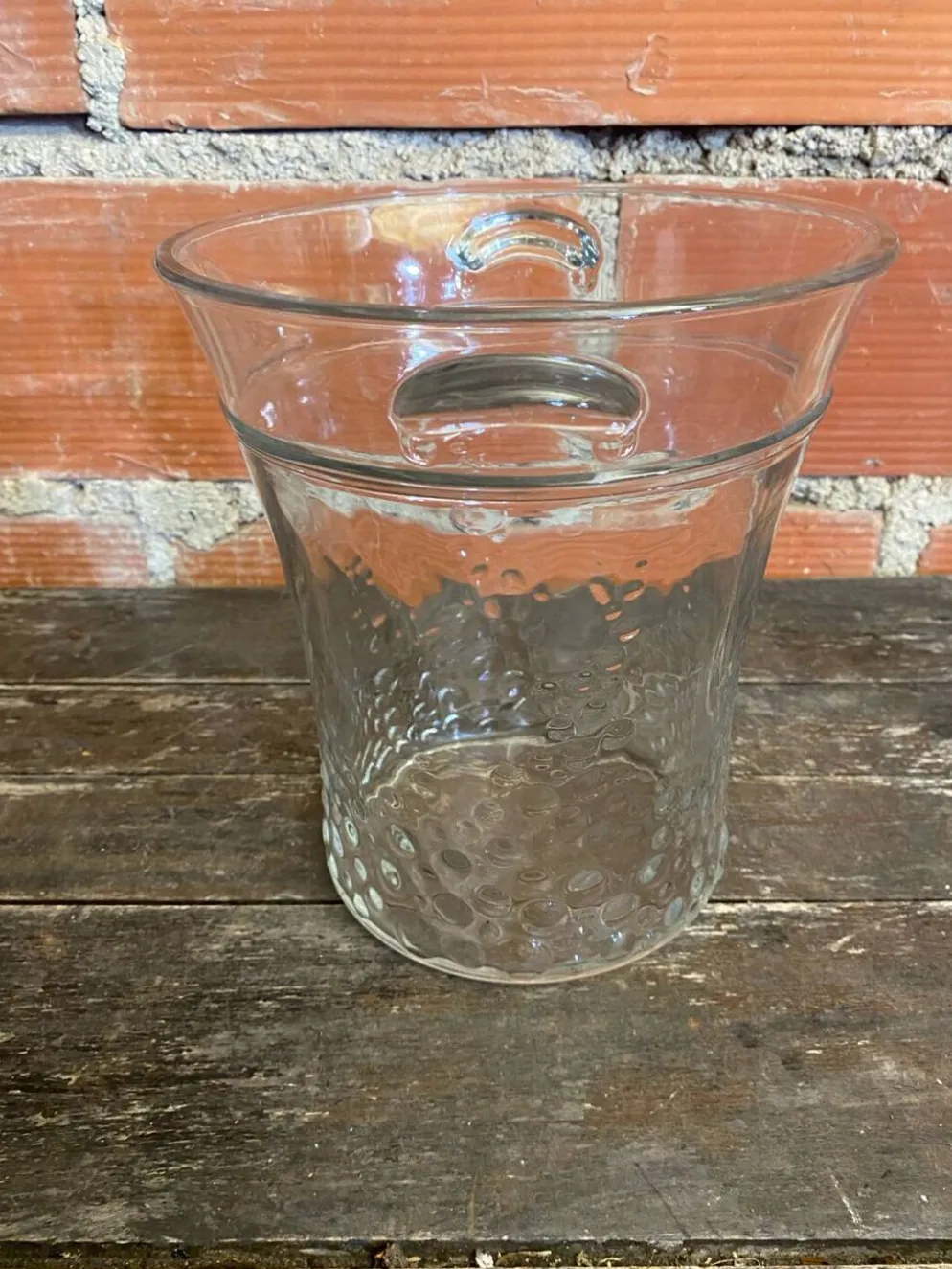 Seau A Vin Champagne Rafraîchissoir Verre Moule Made In Italy Vintage