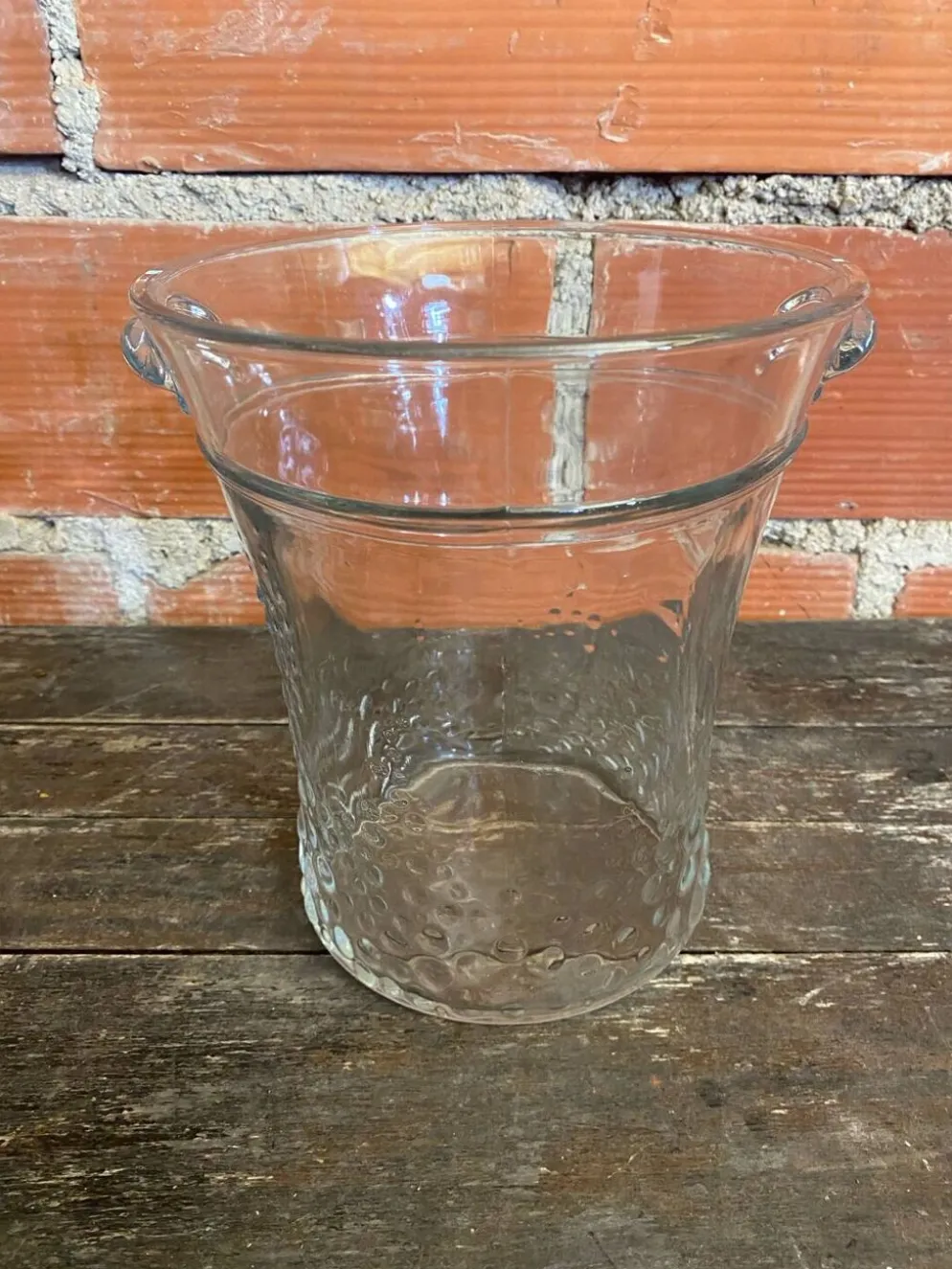 Seau A Vin Champagne Rafraîchissoir Verre Moule Made In Italy Vintage