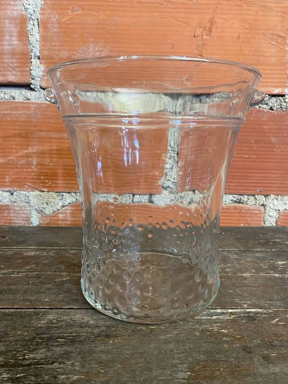 Seau A Vin Champagne Rafraîchissoir Verre Moule Made In Italy Vintage