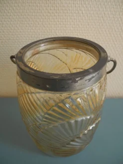 seau biscuits éventails art déco antique french biscuit tin bucket 30s