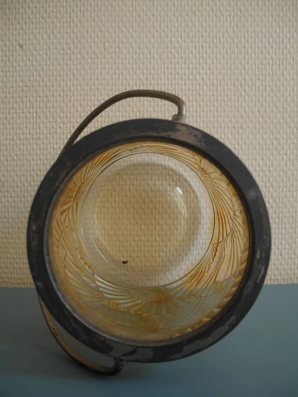 seau biscuits éventails art déco antique french biscuit tin bucket 30s