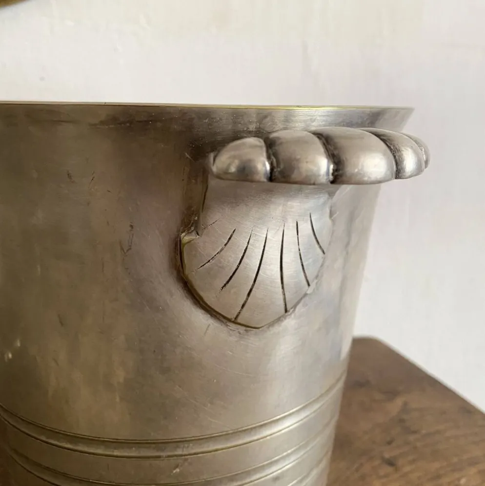 Seau à champagne ancien anses coquille